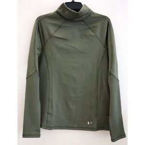 Under Armour 1381749 Women's Sz M Green Coldgear Infrared Funnel Neck Shirt